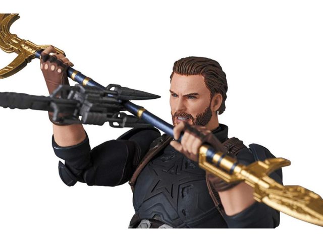 Infinity War Captain America MAFEX Figure Holding Proxima Midnight Staff