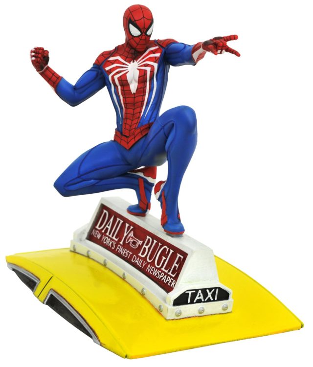 PS4 Spider-Man GamerVerse Marvel Gallery Statue on Taxi