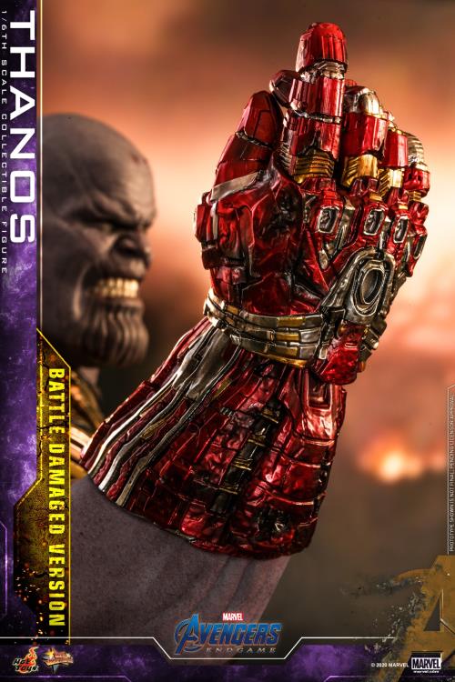 Hot Toys Battle Damaged Thanos Nano Gauntlet with Missing Infinity Stones