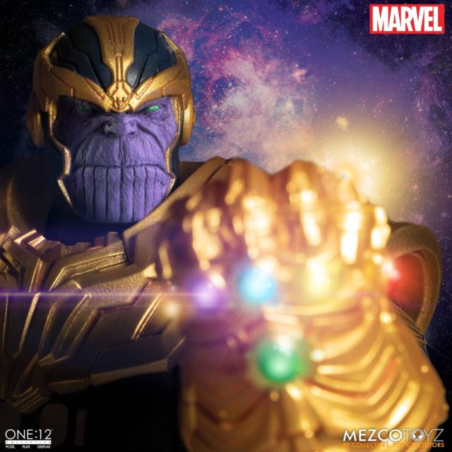 Mezco ONE 12 Collective Thanos Figure with Light Up Infinity Gauntlet