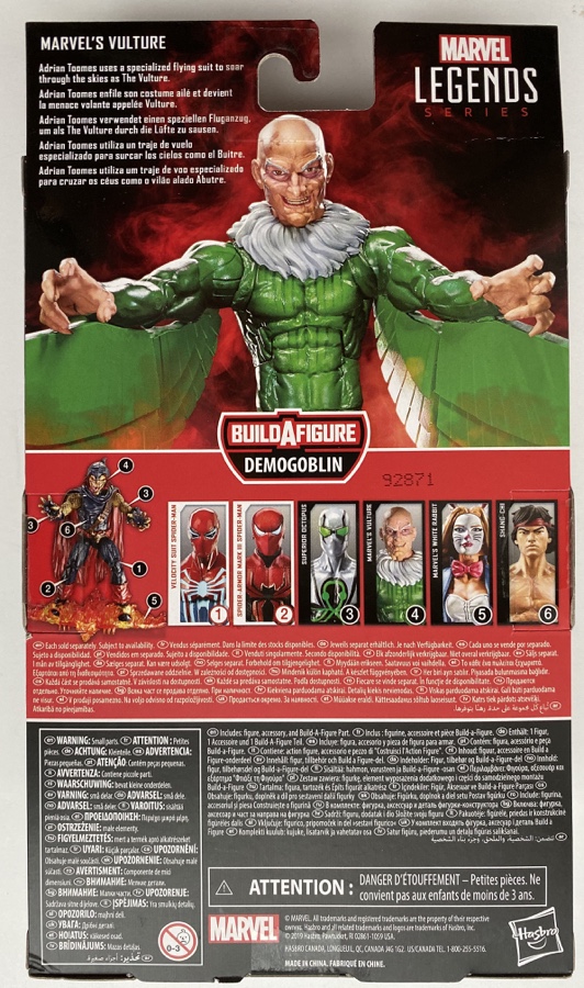 Hasbro Spider-Man Legends 2020 Vulture Figure Box Back