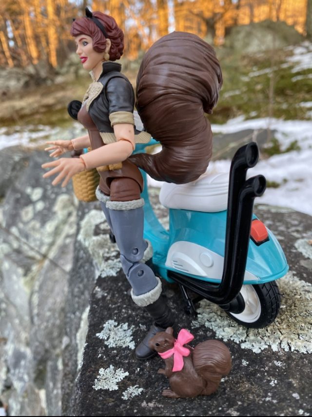 Side View of Hasbro Marvel Legends Squirrel Girl Figure with Scooter