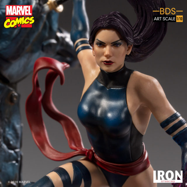 Close-Up of Psylocke Iron Studios Statue