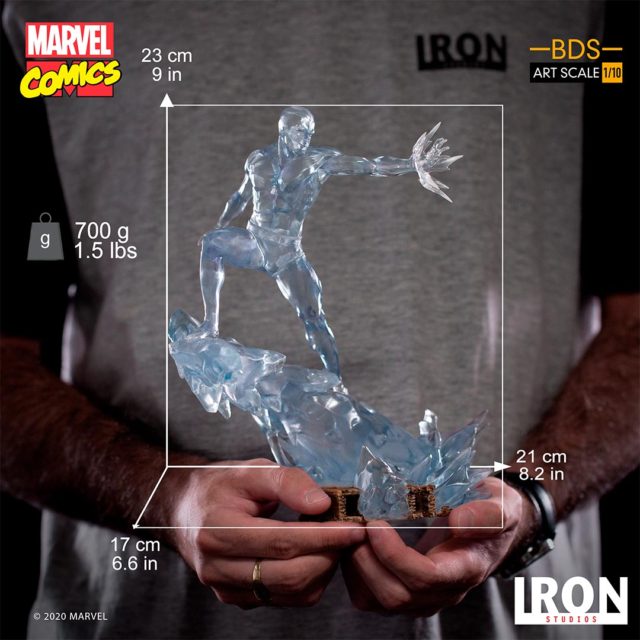 Size Scale Photo Iron Studios Iceman Statue