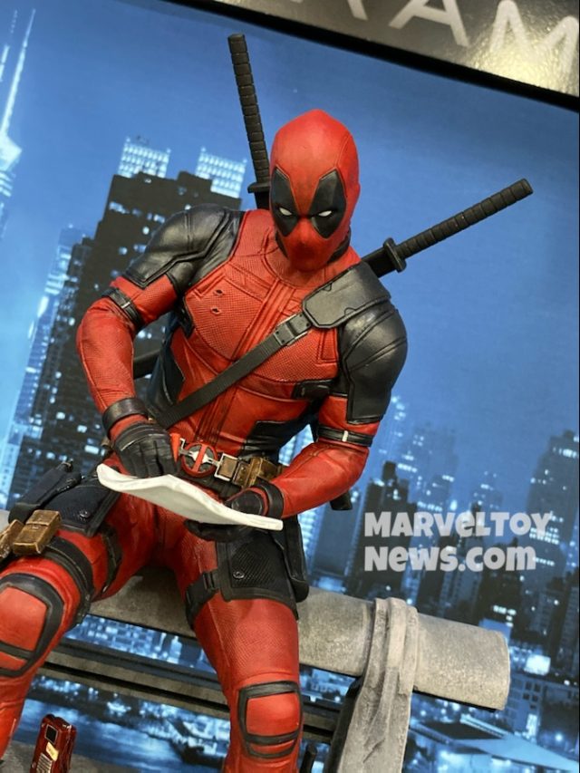 New York Toy Fair 2020 Marvel Premier Collection Movie Deadpool Statue Close-Up