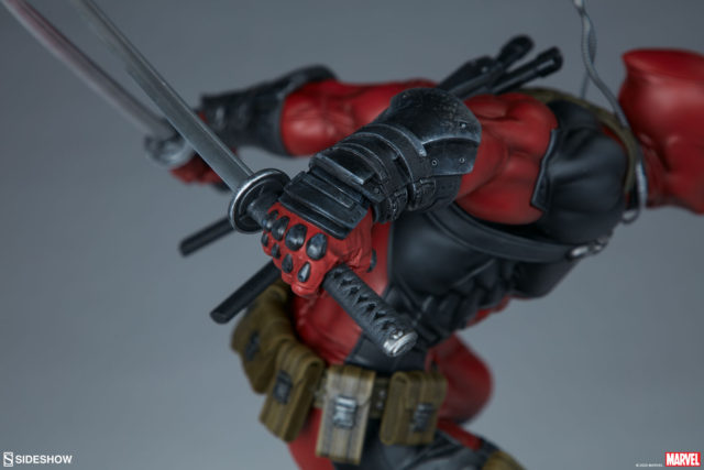 Close-Up of Details on Sideshow Collectibles Deadpool Scooter PF Figure Statue