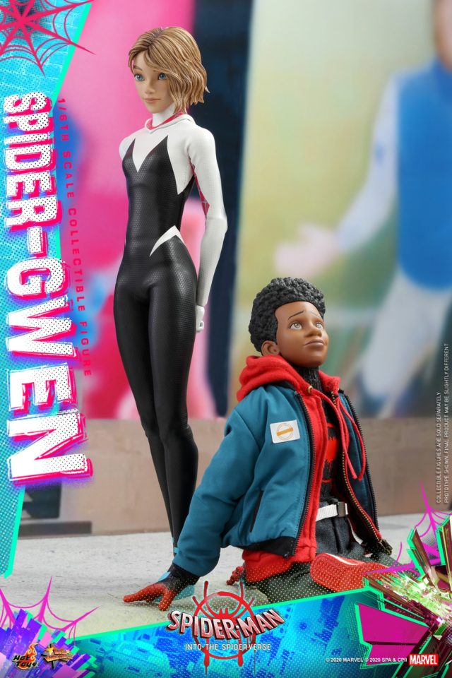 Into the Spiderverse Hot Toys Spider Gwen and Miles Morales Sixth Scale Figures