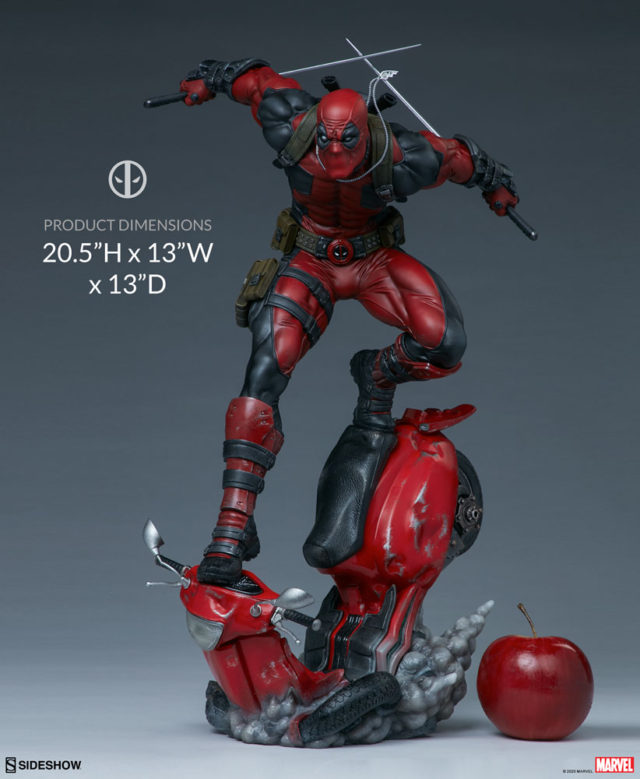 Product Dimensions Deadpool Sideshow Collectibles Premium Format Figure on Scooter