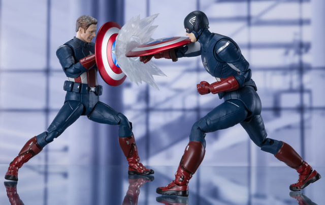 SH Figuarts 2012 Avengers Captain America Figure Cap vs Cap