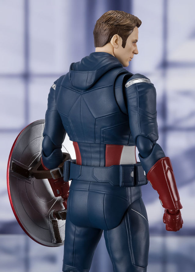 SH Figuarts Endgame Captain America 2012 Figure with Mask Back on Collar