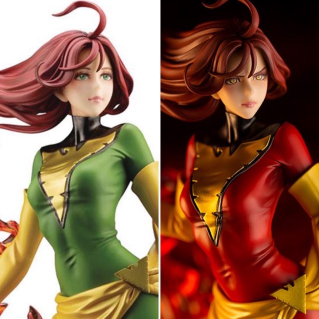 Comparison of Kotobukiya Bishoujo Phoenix and Dark Phoenix Rebirth Statues