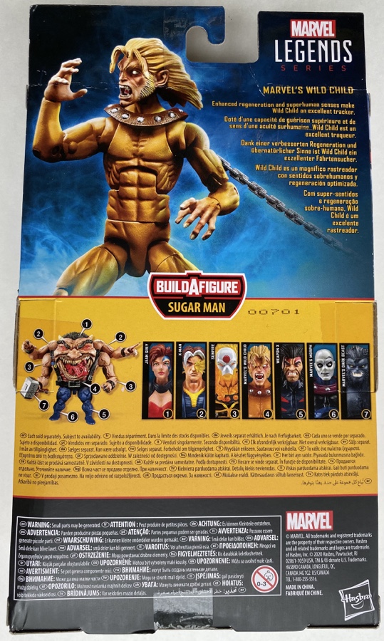 Box Back Marvel Legends Age of Apocalypse Wildchild Figure