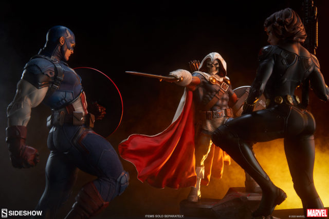 Taskmaster Sideshow Premium Format Figure Challening Captain America and Black Widow