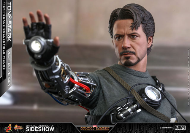 Close-Up of Hot Toys Robert Downey Jr. Tony Stark Portrait Mech Test 2