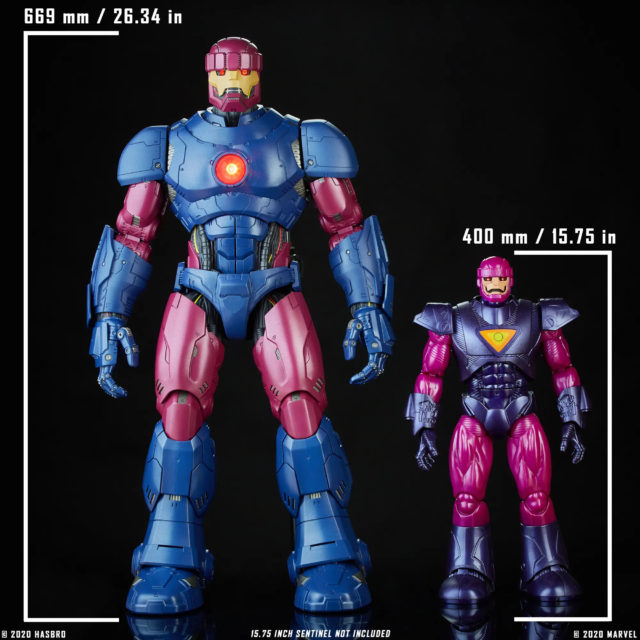 Marvel Legends HasLab Sentinel Size Comparison with Previous Sentinel