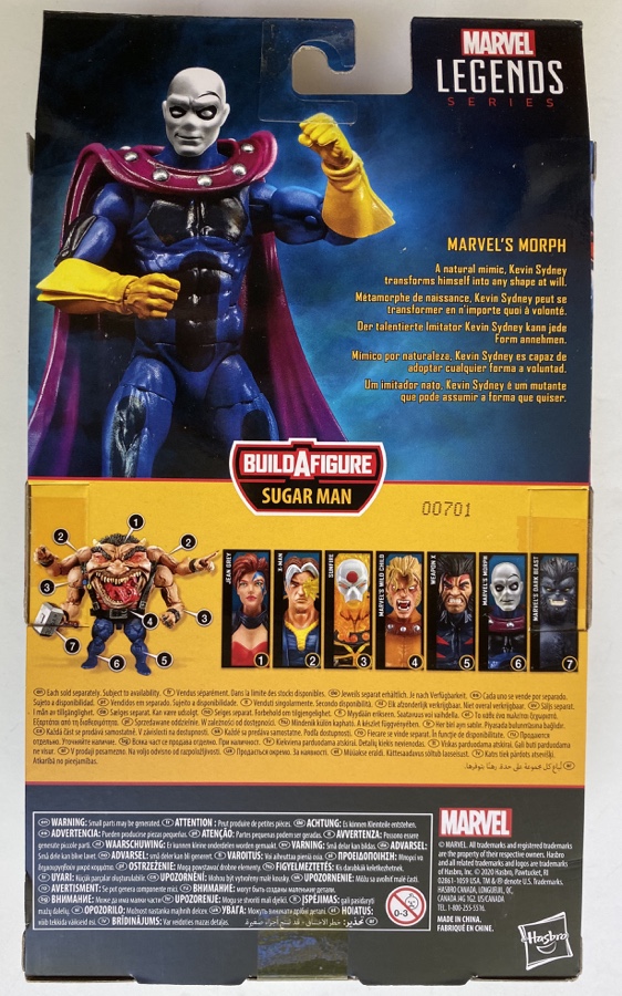 Box Back Marvel Legends 2020 X-Men AOA Morph Figure