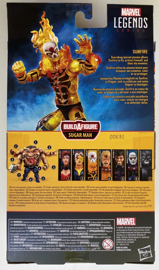 Box Back 2020 X-Men Legends Sunfire Age of Apocalypse 6" Figure