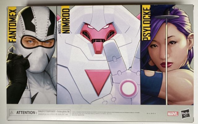 Box Back Amazon X-Men legends Nimrod Fantomex Psylocke 3-Pack