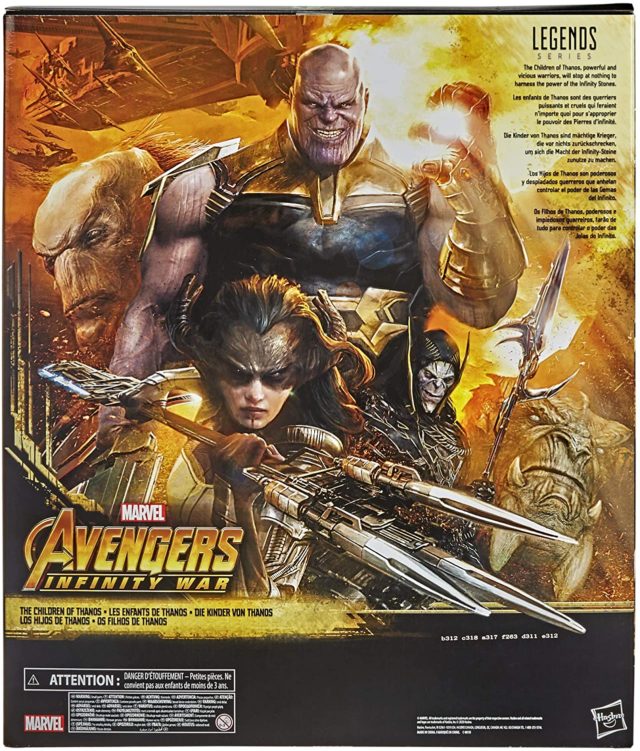 Box Back Amazon Exclusive Marvel Legends Children of Thanos Box Set