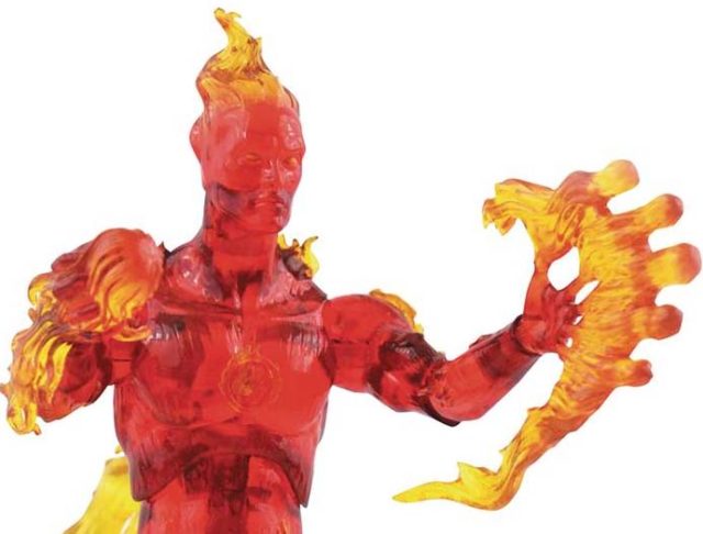 Close-Up of DST Human Torch Marvel Select 7 Inch Action Figure