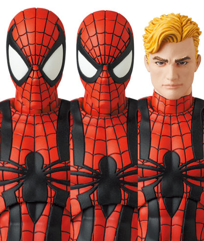 MAFEX Ben Reilly Spider-Man Heads Unmasked Masked Angry