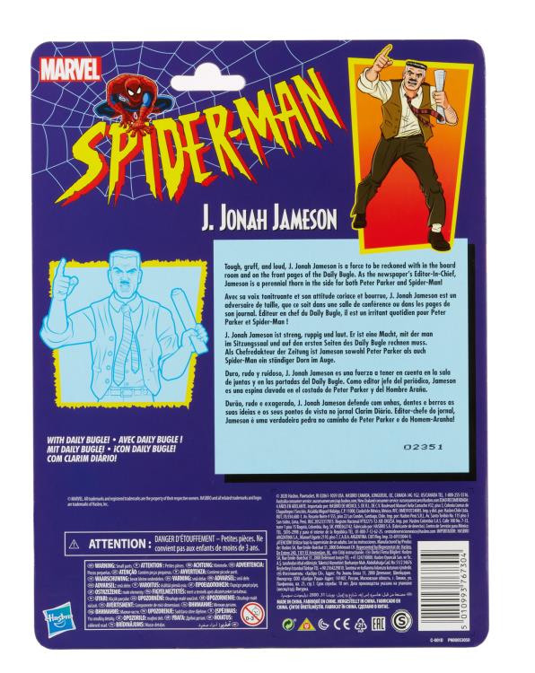 Cardback Spider-Man Legends J. Jonah Jameson Six Inch Action Figure Hasbro