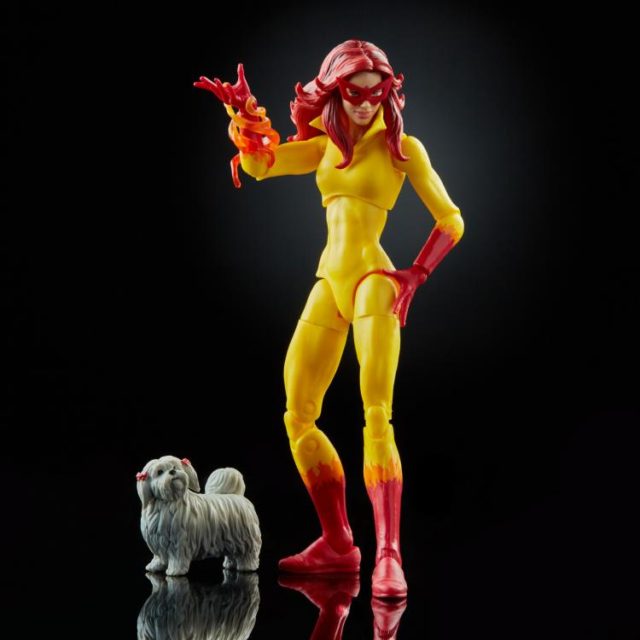 Firestar Marvel Legends Figure with Ms. Lion Dog