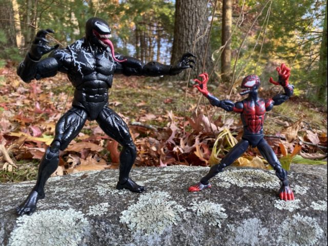 Venomized Marvel Legends Miles Morales Figure vs Movie Venom Marvel Legends