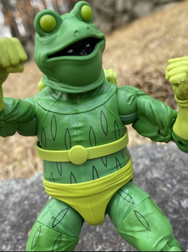 Close-Up of Marvel Legends Fabulous Frog-Man Action Figure