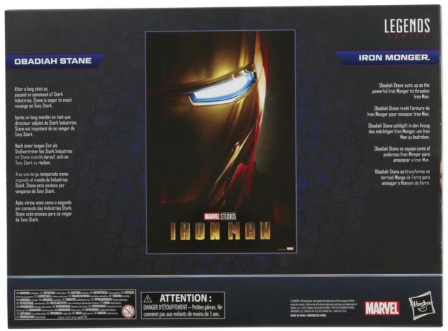 Box Back Marvel Legends 2021 Iron Monger Obadian Stane Iron Man Movie Figures