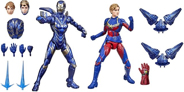 Marvel Legends Infinity Saga Endgame Captain Marvel and Rescue Amazon Exclusive Figures and Accessories