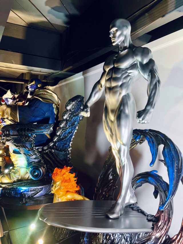 Side View of Sideshow Collectibles Silver Surfer Statue Maquette