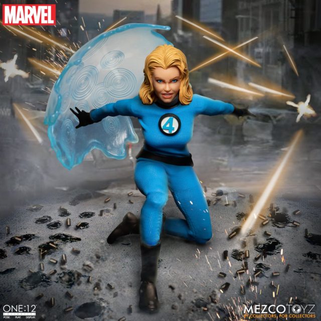 Invisible Woman Mezco ONE:12 Collective Figure with Large Invisible Shield