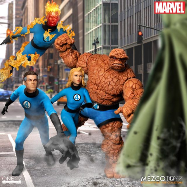 Mezco ONE 12 Collective Fantastic Four Figures Set vs Dr Doom