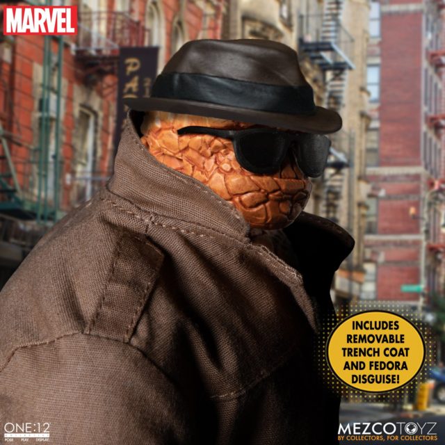 The Thing ONE12 Collective Action Figure Disguise Trenchcoat Sunglasses Fedora