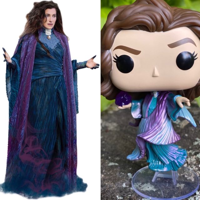 Funko POP Agatha Harkness Costume Comparison with WandaVision Robes