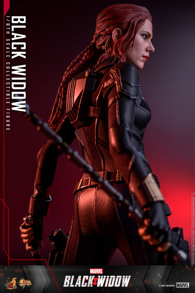 Back of Hot Toys Marvel Black Widow Black Costume Movie Sixth Scale Figure