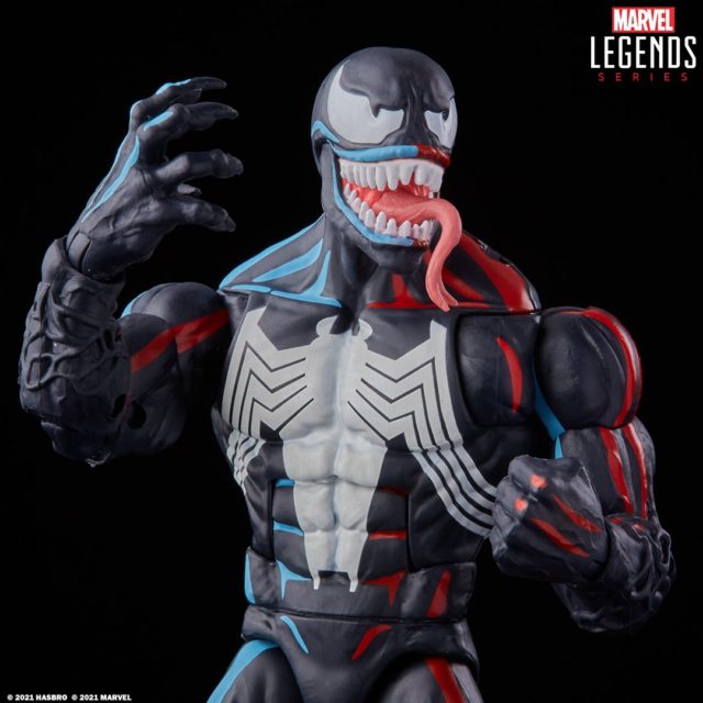 Close-Up of Venom Hasbro Pulsecon 2021 Exclusive Marvel Legends 6 Inch Figure