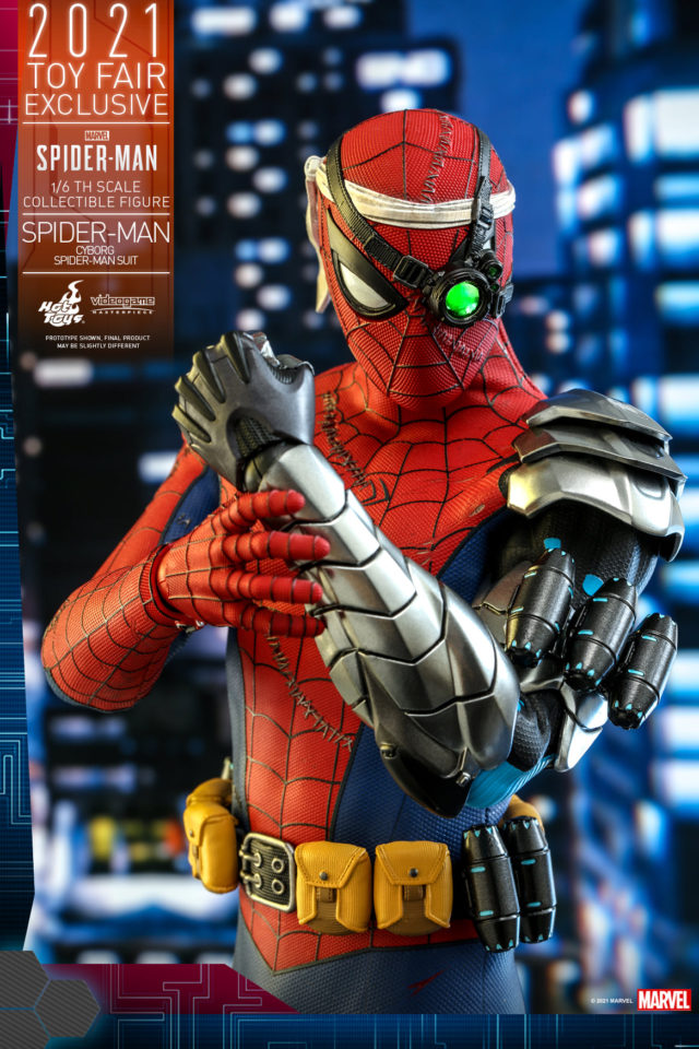 Cybernetic Arm on Hot Toys Cyborg Spider-Man Toy Fair Exclusive Figure