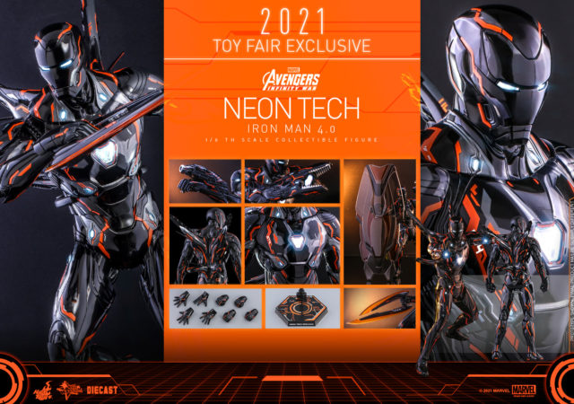 Hot Toys Neon Tech Iron Man 4.0 Exclusive Figure and Accessories