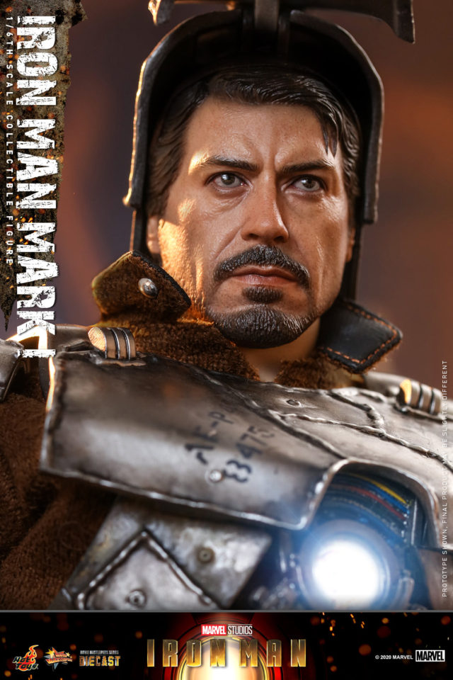 Iron Man Mark I Hot Toys Die Cast Tony Stark RDJ Portrait