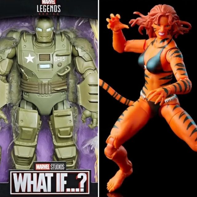 Marvel Legends Tigra Retro Figure and What If Hydra Stomper Deluxe Iron Man Armor