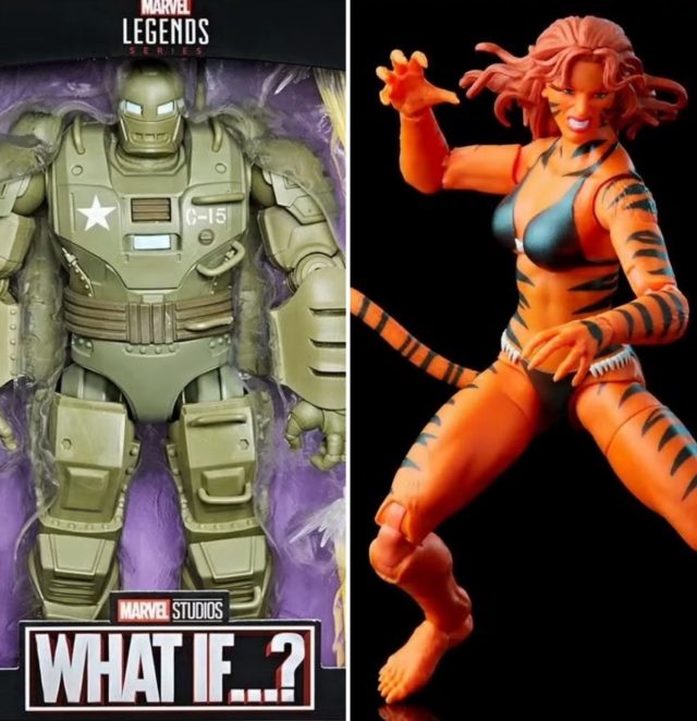 Marvel Legends Tigra Retro Figure and What If Hydra Stomper Deluxe Iron Man Armor