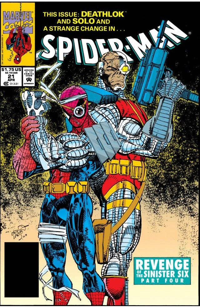 Spider-Man 21 Cover Cyborg Spider-Man and Deathlok