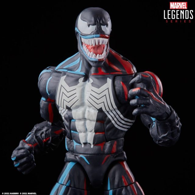 Spider-Man Retro Marvel Legends Venom Figure Close-Up Animated Vintage