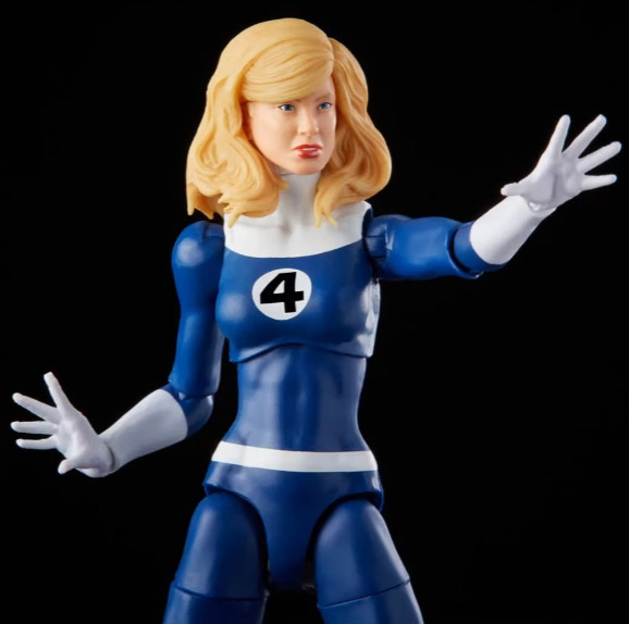 Close-Up of Invisible Woman Marvel Legends Retro Fantastic 4 Figure Head Sculpt