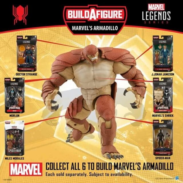 Marvel Legends Armadillo Build-A-Figure Pieces Breakdown