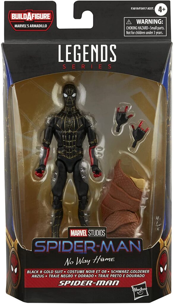 Marvel Legends Black and Gold Suit Spider-Man Packaged