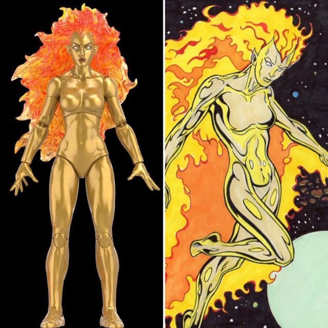 Marvel Legends Frankie Raye Nova Figure Comparison with Comic Book Art