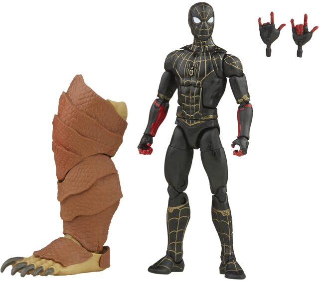 Marvel Legends No Way Home Black and Gold Spider-Man Figure with Armadillo BAF LEg